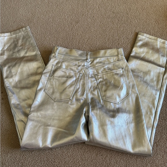 Abercrombie 90s Straight Ultra High Rise Silver Pants - Picture 6 of 7